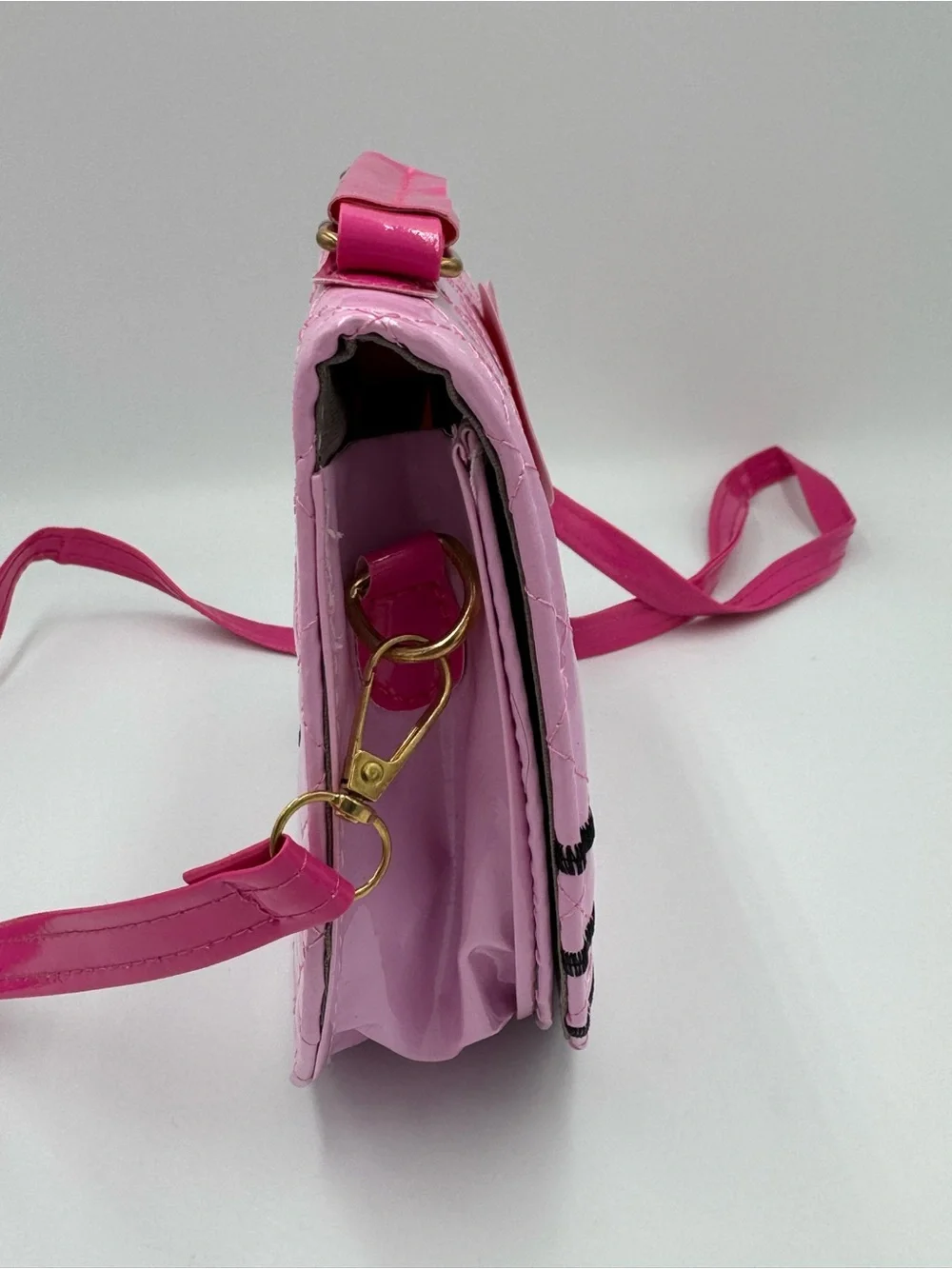 Pink Hello Kitty Style Quilt Stitched Top-handle / Crossbody Bag NWOT